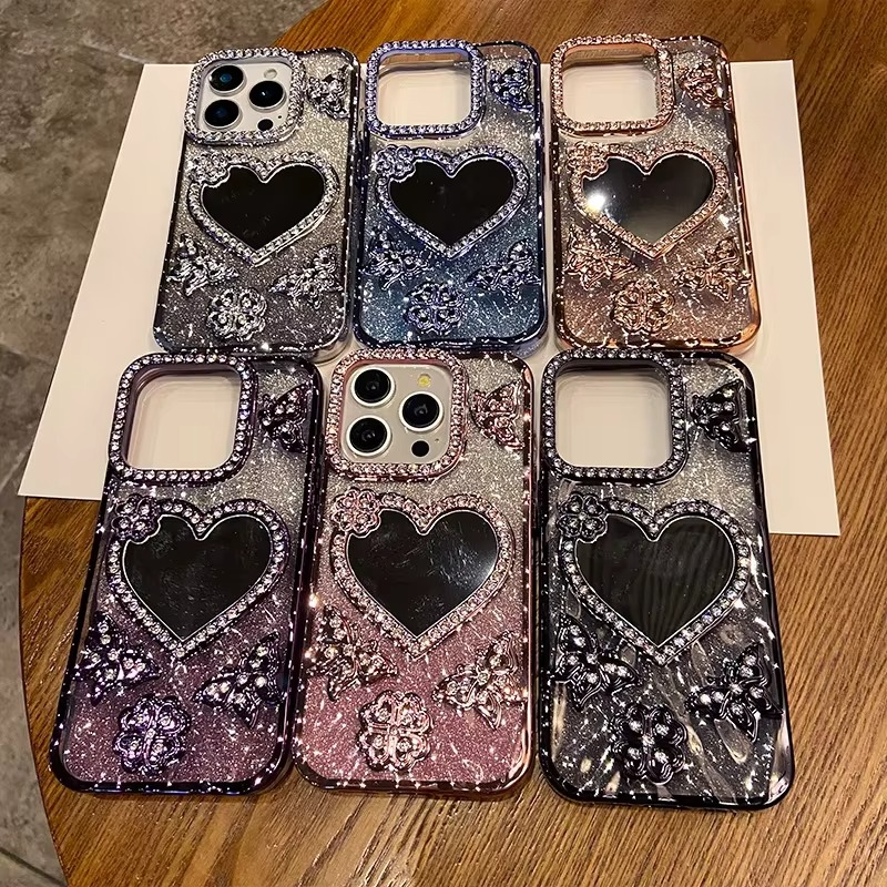 Butterfly Glitter Diamond Speilcover for iPhone Luvikno