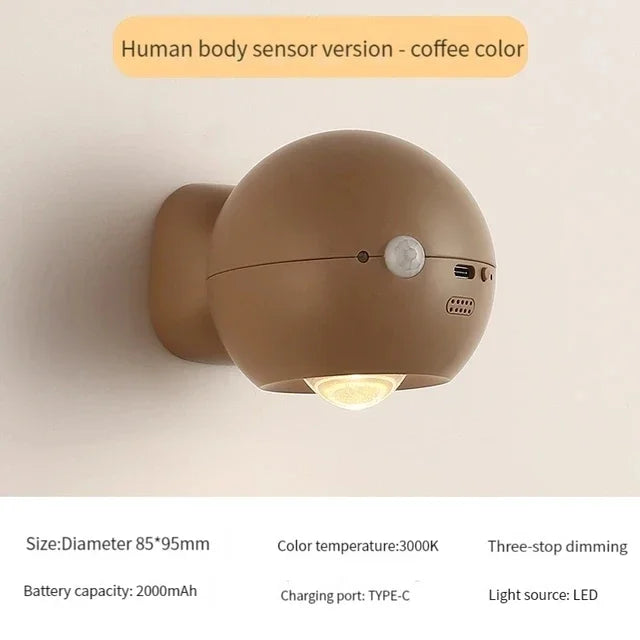 Roterende Mini Magnetisk Oppladbar Vegglampe | Luvikno