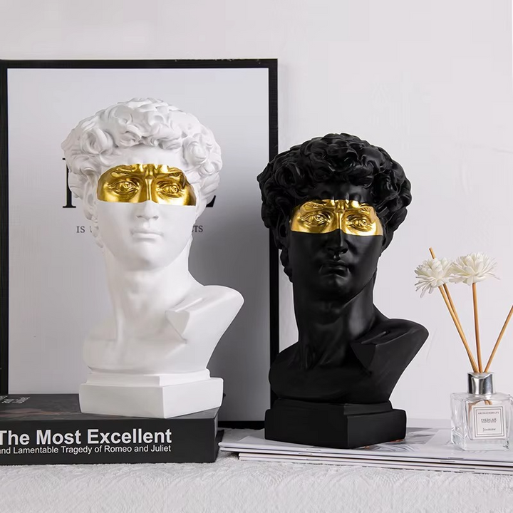 Moderne David Bust Skulptur - Abstrakt Harpiks Studie for Moderne Dekor Luvikno