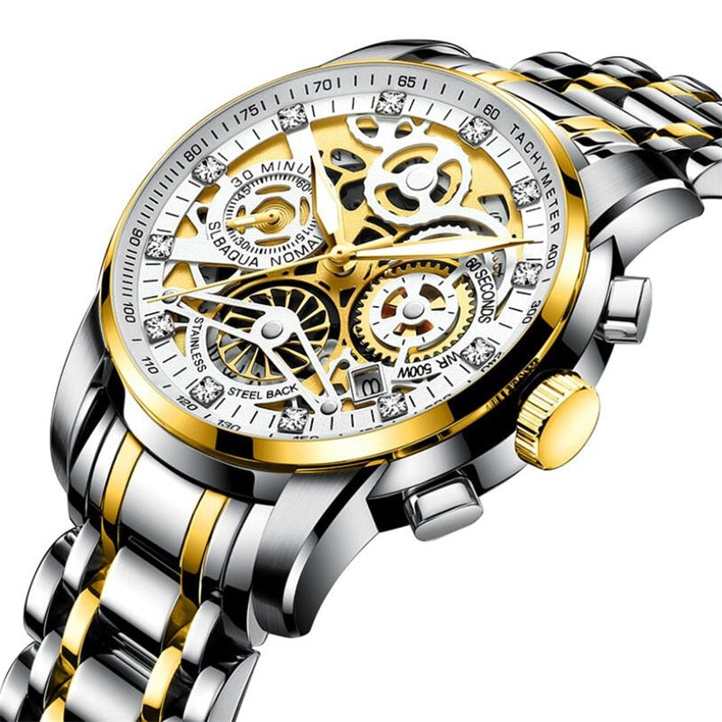 SkeletonWatch - Stilig Herreklokke med Svart Design Luvikno