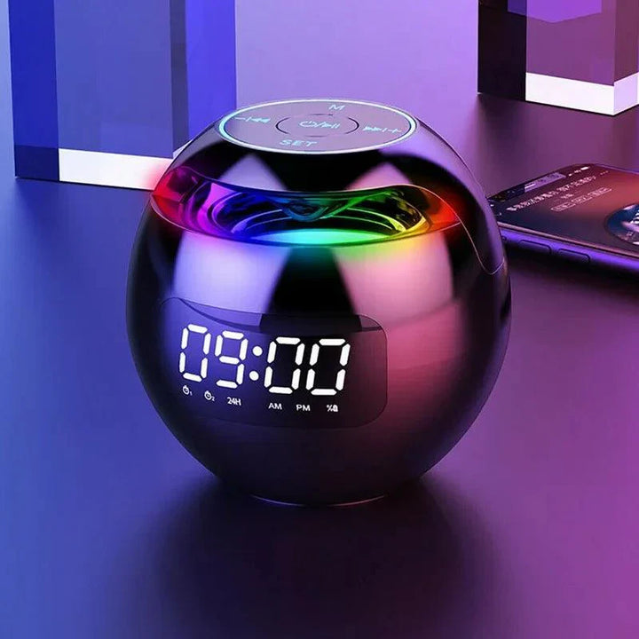 Ball Høyttaler Vekkerklokke | Bluetooth 5.0 | LED Nattlys | 2200 mAh Batteri Luvikno