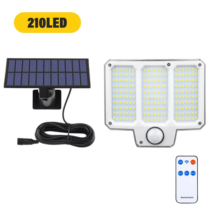 Luvikno | SolarBeam 153 | 270° Superlys | Bevegelsessensor & Fjernkontroll | IP65 Vanntett