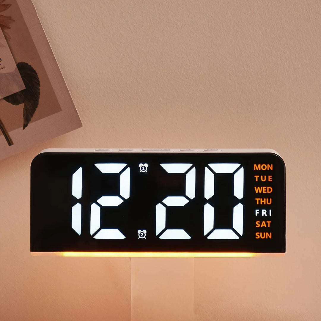 Moderne LED All Week Display Nattlampe Vekkerklokke | Luvikno