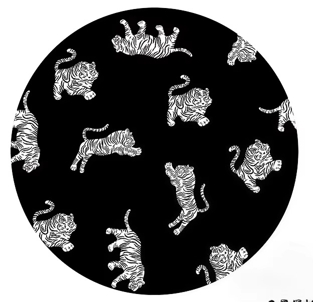 Plysj Rund Leopardmønster Område Rug – Myk Tyknet Gulvmatte for Soverom eller Stue Luvikno