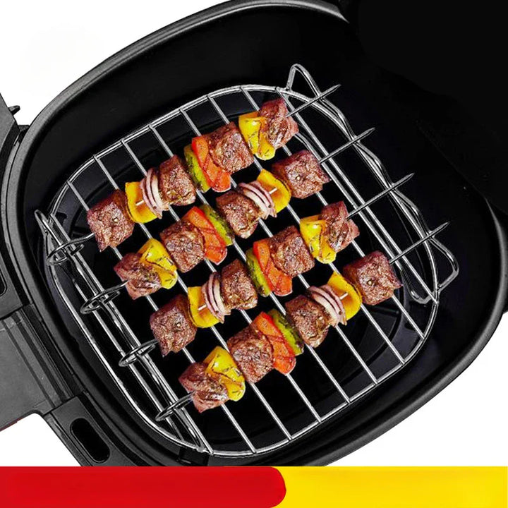 Luvikno | Grillvaro AllGrillPro BBQ Grillsett laget av rustfritt stål | Med spyd og holder | For grill, luftfryer og dampkoker | Utendørs og kjøkken
