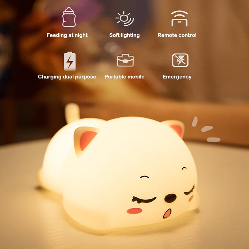 Mini Cat LED Touch Sensor Nattlampe | Luvikno