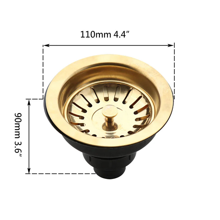 AquaGuard Rustfritt Stål Vaskestrainer med Luktfilter – Pop-Up Stopper & Anti-Blocking Kurv Luvikno