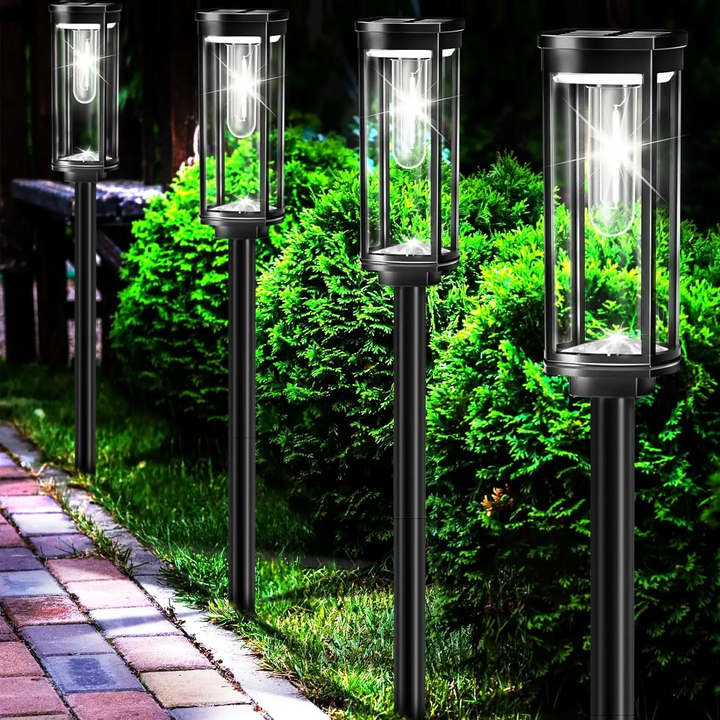 Solart hage lampe med varmt LED lys – Værbestandig aluminiumdesign | Luvikno