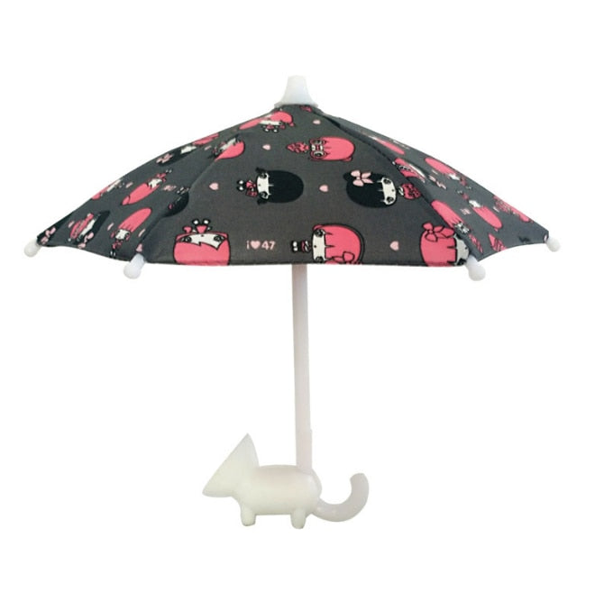 Telefon Parasol Solskjerm - Søt Mini Parasol for Telefon med Universell Justerbar Sugekopp Stativ | Luvikno