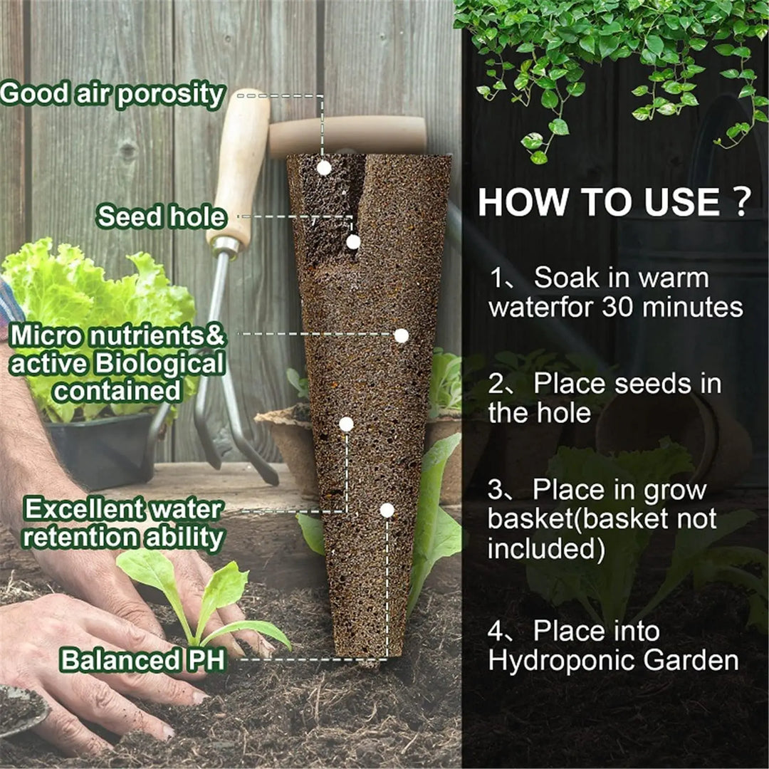 Luvikno | HydroLeaf Hydroponics Startset 120 deler | Med kurver, svamper og deksler | For innendørs hagearbeid og dyrking