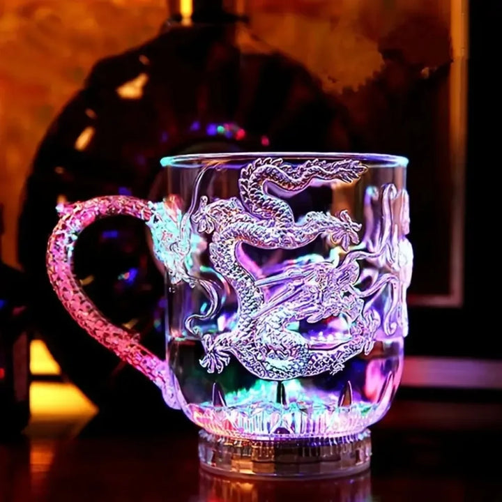 Luvikno | 1 stykke fargeforandrende luminescerende LED dragekrus vannaktiverte lys øl kaffe melk te vin whiskey bar kopp reise kreativ gave