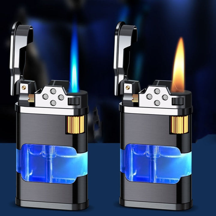 Blå Flamme Metall Vindproof Gass Lighter | Luvikno