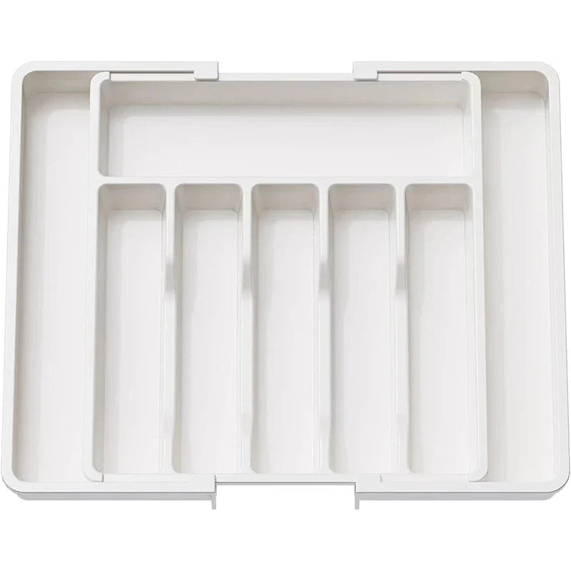Luvikno | Modulora Bestikkskuffinnsats | Utvidbar Bestikkorganisator | Justerbart Lagringssystem laget av PP | 38×35 cm