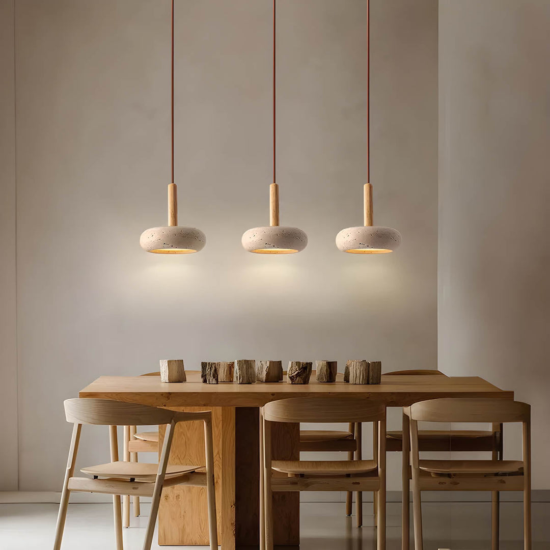 Luvikno | GlowStone Taklampe - Naturlig Travertin LED Pendellampe