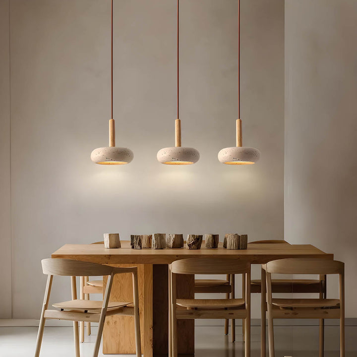 Luvikno | GlowStone Taklampe - Naturlig Travertin LED Pendellampe