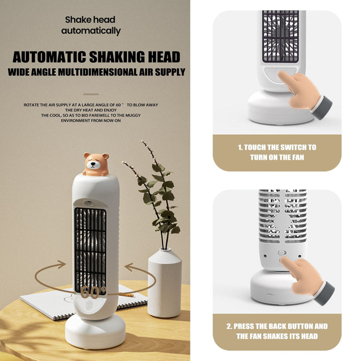 Mini Bear Air Cooler Humidifier Fan | Luvikno
