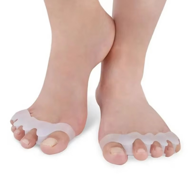 Myke silikon tåseparatorer for hallux valgus lindring og justering, 1 par Luvikno