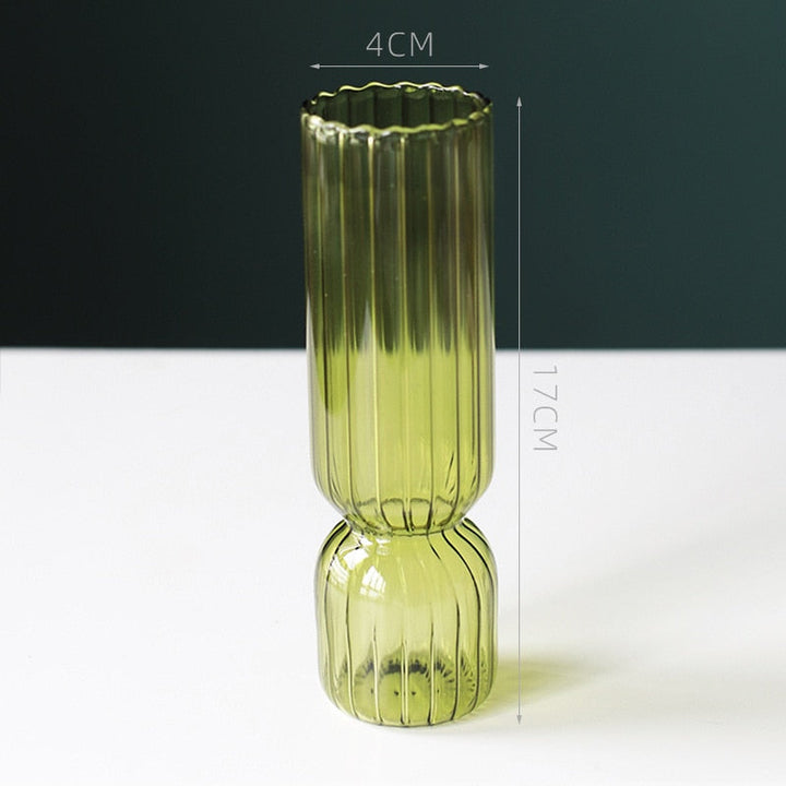 Scallop Cylinder Glass Vase | Luvikno
