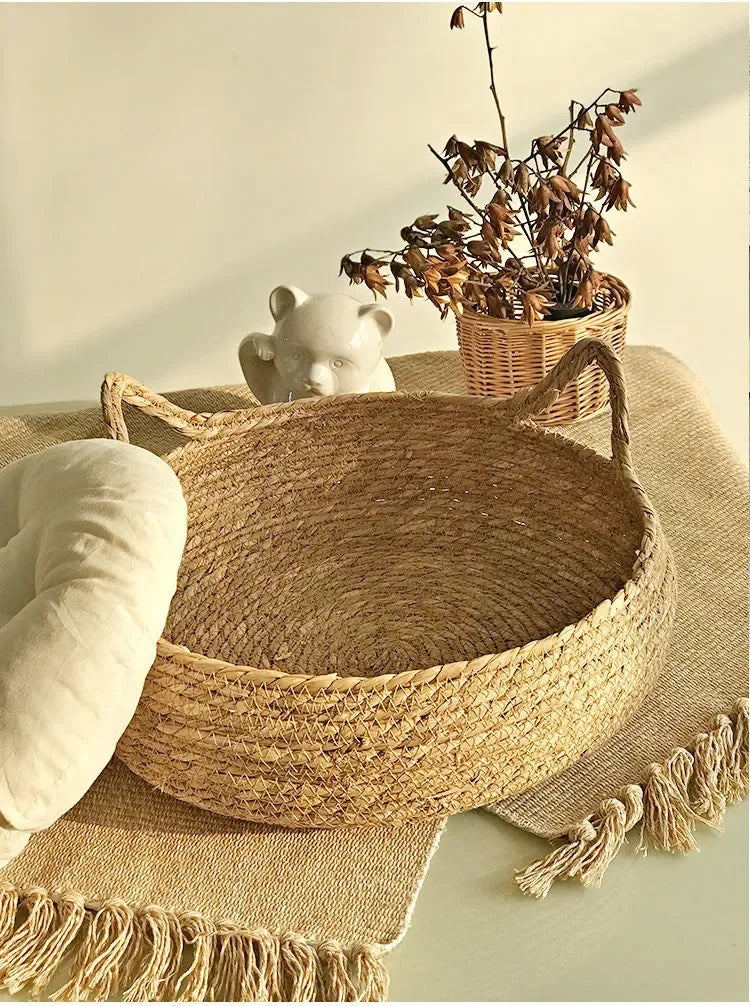 Rattan kattekurv håndlaget & vaskbar Luvikno