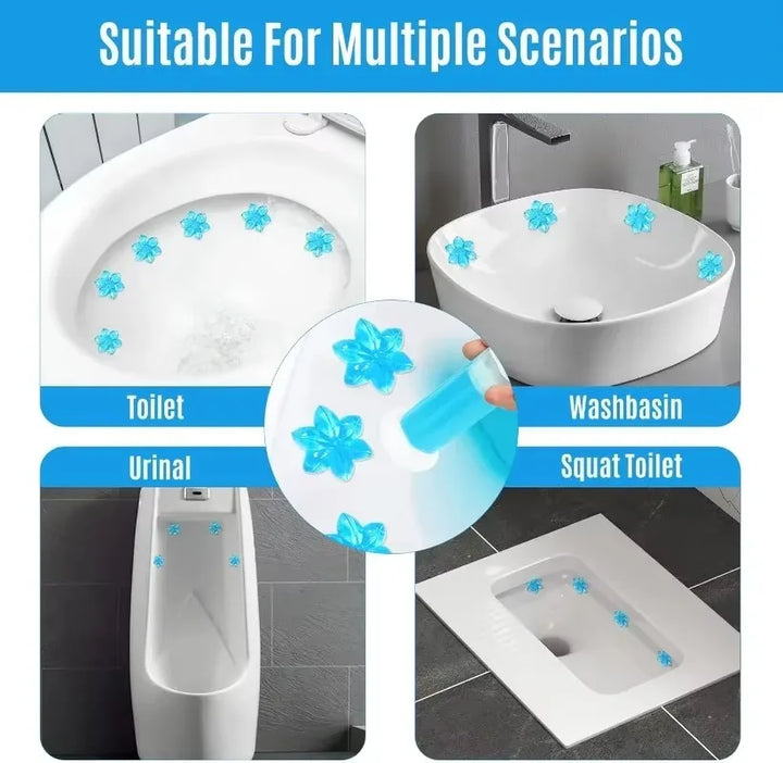 Luvikno | BloomFresh WC-Gel Flowers | Duftgel for Toalett & Urinal | Rensende, Antibakteriell & Dekorativ | 12 Blomster per Stift
