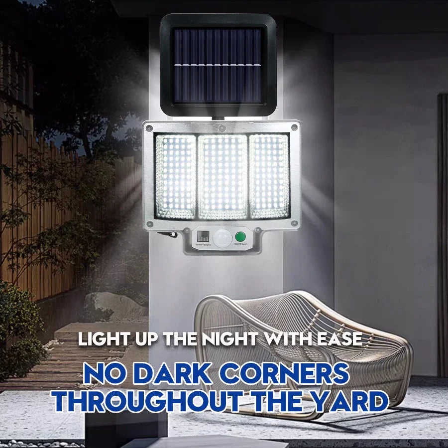 Luvikno | Solvalux Solarvegglys med bevegelsessensor | 192 LEDer | Avtakbar solcellepanel med 5 m kabel | 4 moduser & fjernkontroll | IP65 vanntett