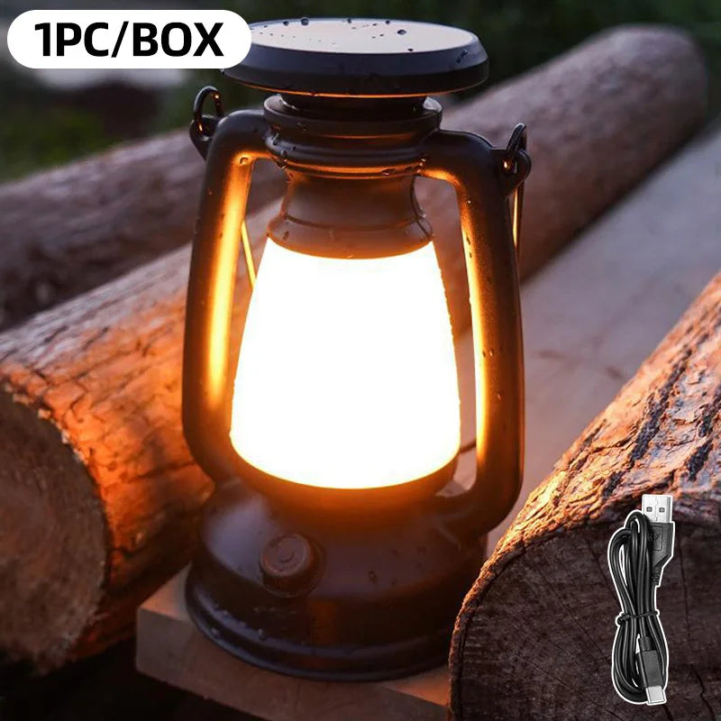 Luvikno | Nostalux Retro Lantern | LED Bordlampe med Fjernkontroll | Oppladbar & Dekorativ | For Hjem, Camping & Bar