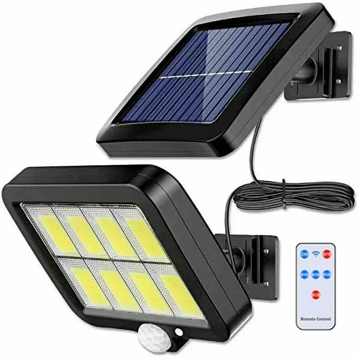 Luvikno | LuminaX Solar | 100 COB LED Sollys | IP65 | Bevegelsessensor & 3 Moduser | Trådløs Utendørsbelysning