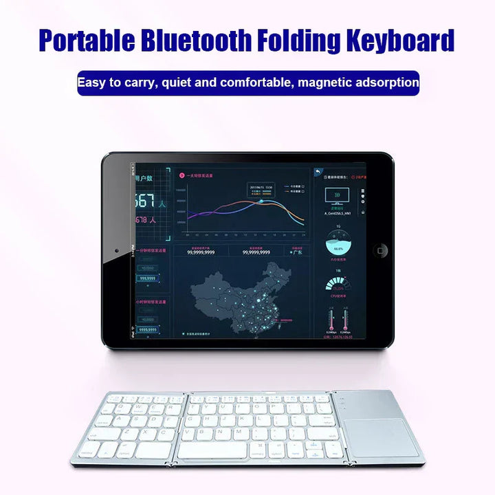 Trådløst sammenleggbart Bluetooth-tastatur med berøringspute – Kompakt, allsidig og ultrabærbar | Luvikno