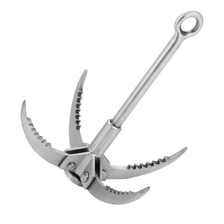 Rustfritt Stål Kompakt Sammenleggbart Grappling Hook & Klatreklau Luvikno