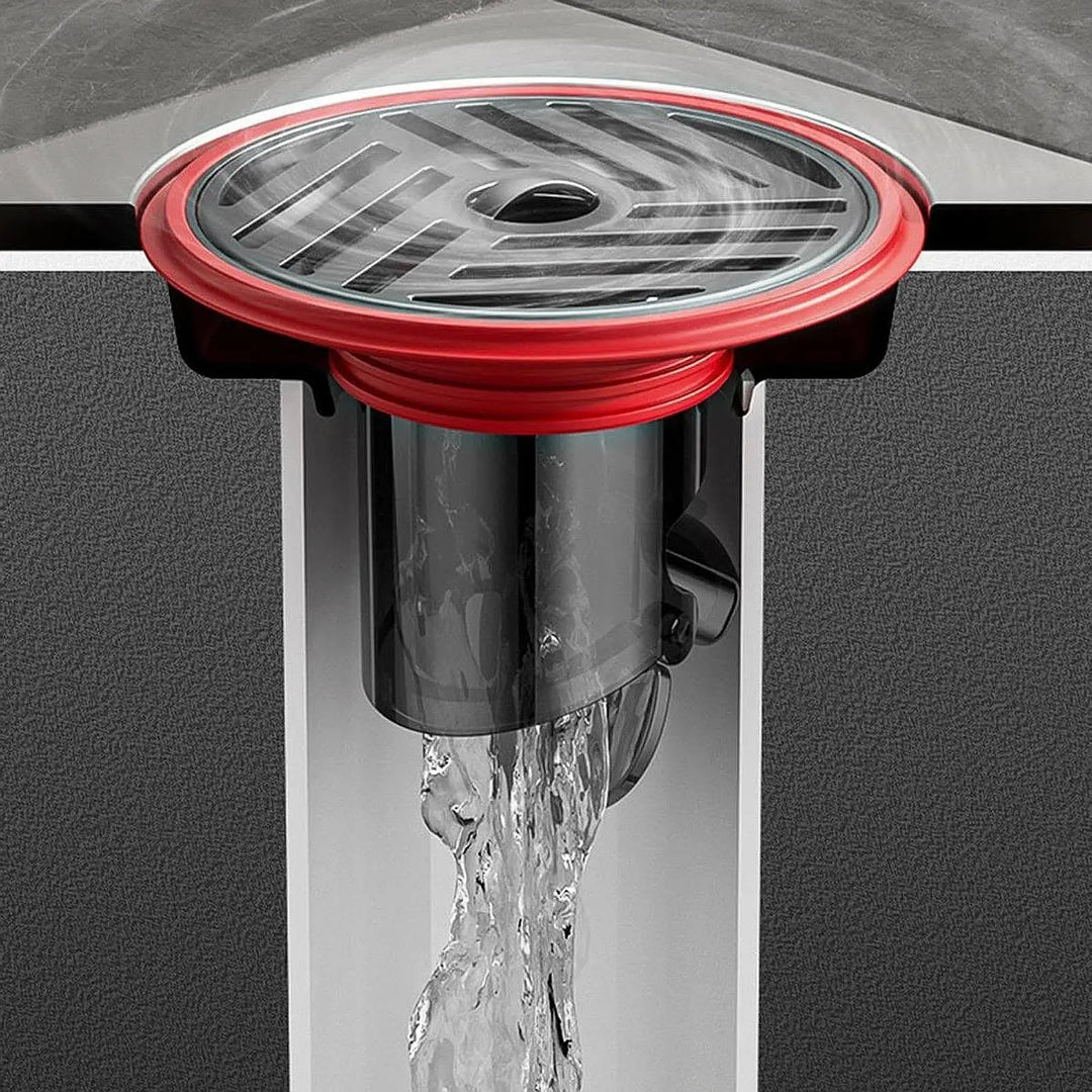 AquaShield Compact Gulvavløp – Rustfritt Stål & Silikon Tilbakestrømmingsbeskyttelse for Bad, Dusj & Kjøkken Luvikno