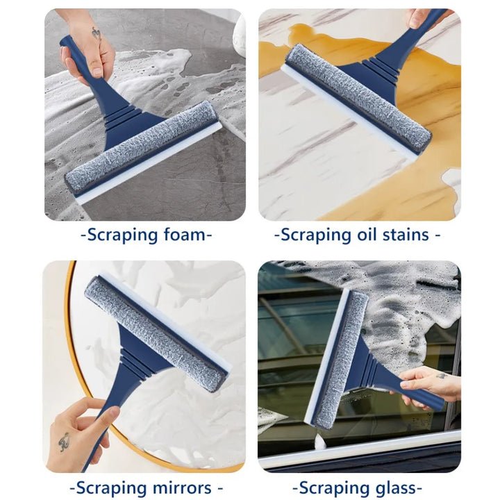 Luvikno | FensterFlex 2-i-1 Vindusrenser | Justerbart teleskophåndtak | Klut og microfibermopp | For vinduer, glass og rammer