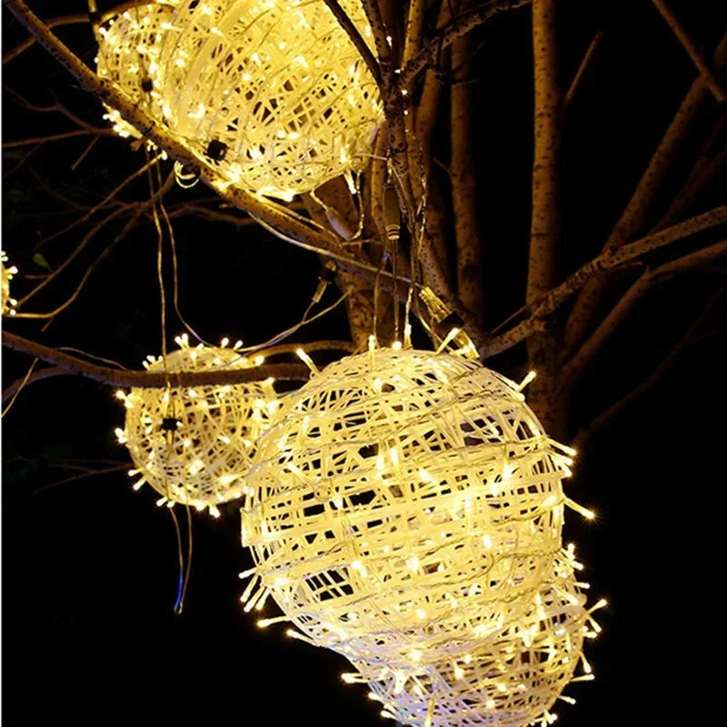 LED Rattan Ball String Lights – Dekorativ utendørs belysning for hager og fester | Luvikno