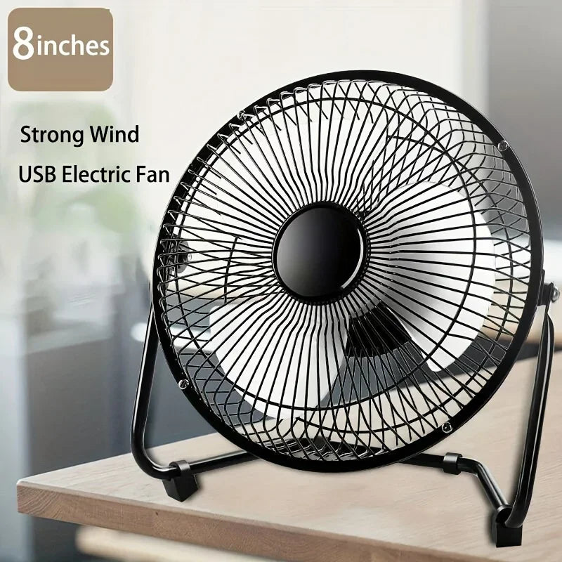 4/6/8 Tommer Desktop Bærbar USB Elektrisk Vifte – 2-Hastighets Justerbar Mini Skrivebord Vifte med 4 Blader & 360° Rotasjon for Sterk Luftstrøm | Luvikno