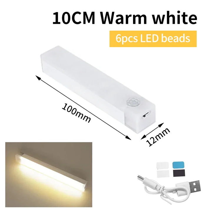 Luvikno | SenseLite Motion LED | Oppladbart sensorl light med magnetfeste | Varme hvit | For skap, seng og gang