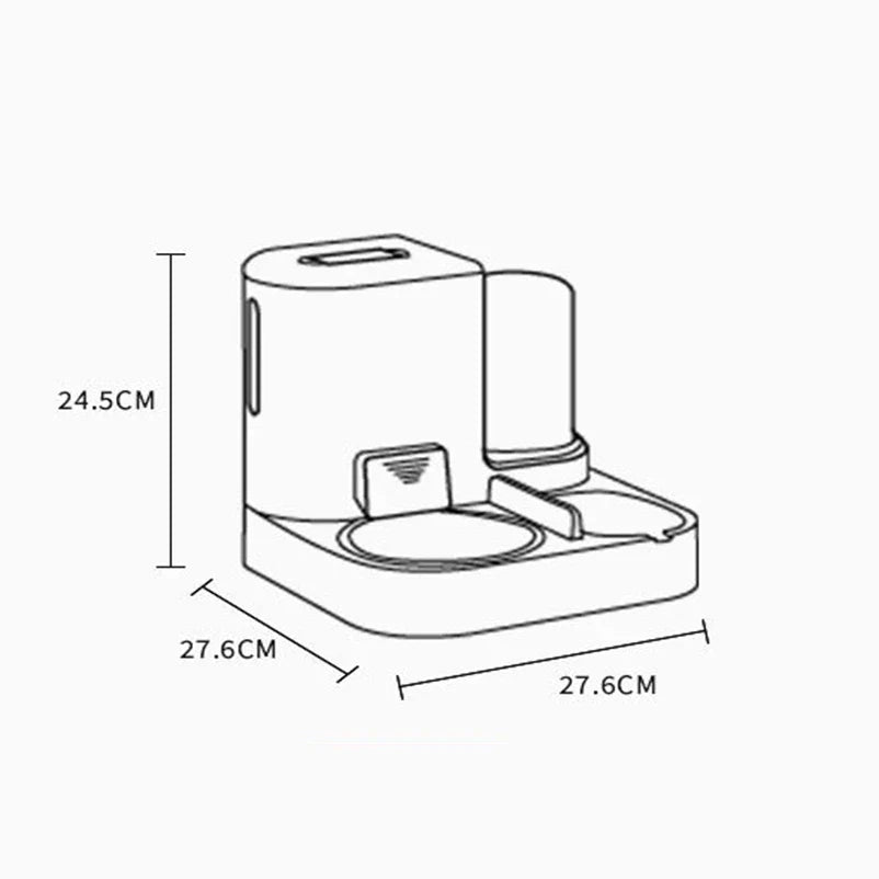 Luvikno | Feedipet Mat & Vann Dispenser for Katter & Hunder | Automatisk Fylling | 2-i-1 Skålsett