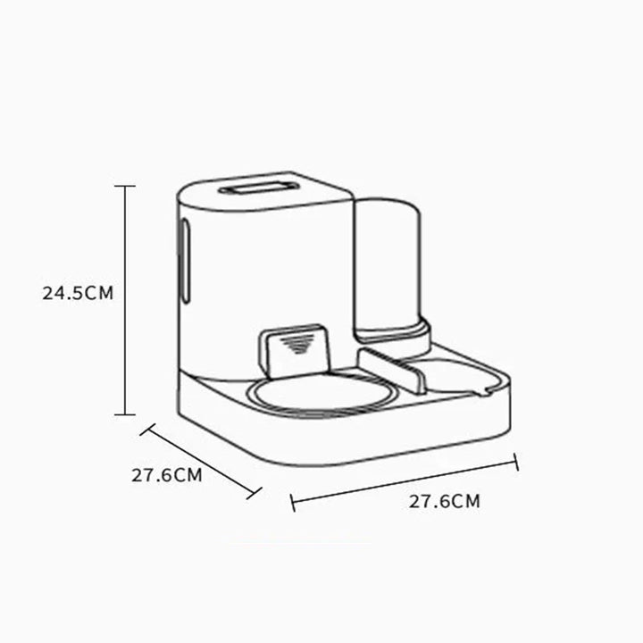 Luvikno | Feedipet Mat & Vann Dispenser for Katter & Hunder | Automatisk Fylling | 2-i-1 Skålsett