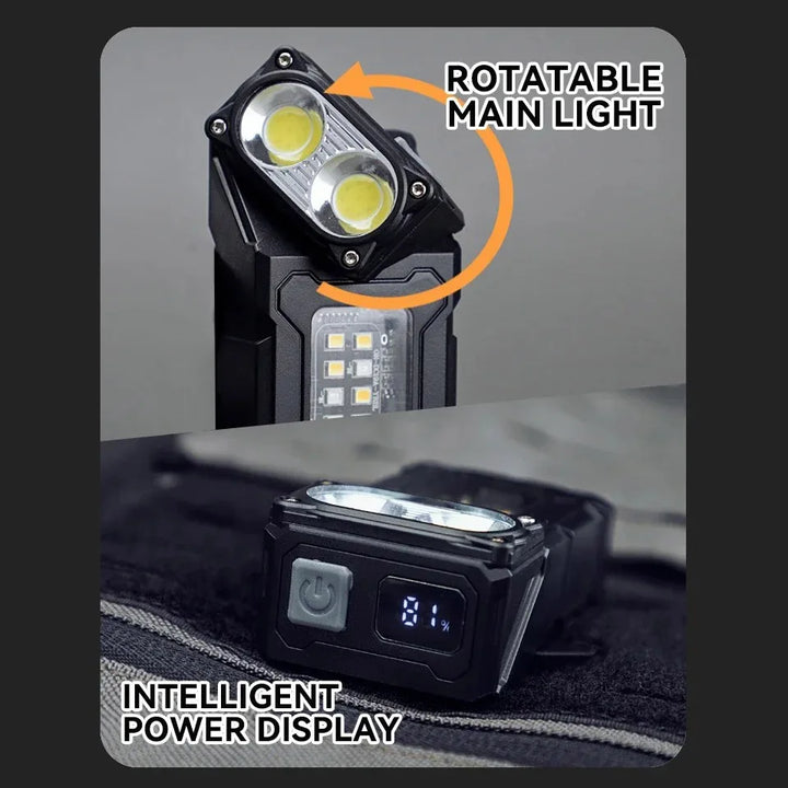 Luvikno | Luminoxar Taktisk Mini LED Arbeidslys | USB-C Oppladbar | 7 Lysmodi & Magnetisk Base | 8.1 × 4.5 × 2.6 cm | IPX4 Vanntett