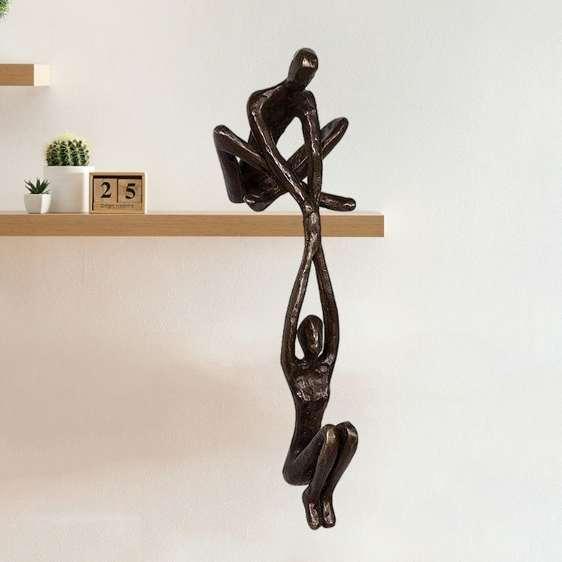 Verbindo Dekorativ Figur Polystone Svart Modern Skulptur 20 cm | Luvikno