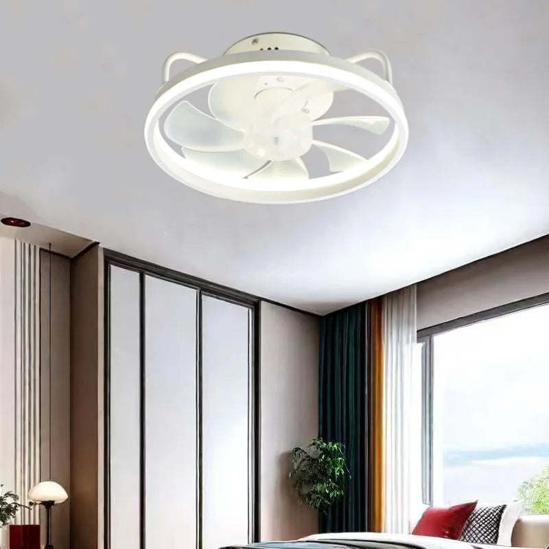 Moderne LED Taklampe Vifte med DC-motor - 6 Hastigheter, Timer, Lav Etasje Loftsvifte, Fjernkontroll Dekorativ Lys | Luvikno