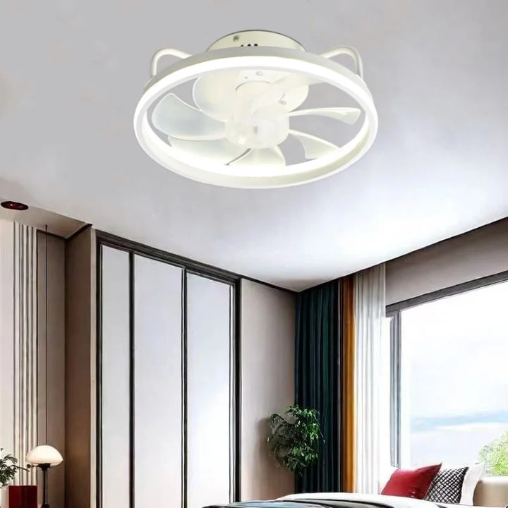 Moderne LED Taklampe Vifte med DC-motor - 6 Hastigheter, Timer, Lav Etasje Loftsvifte, Fjernkontroll Dekorativ Lys | Luvikno