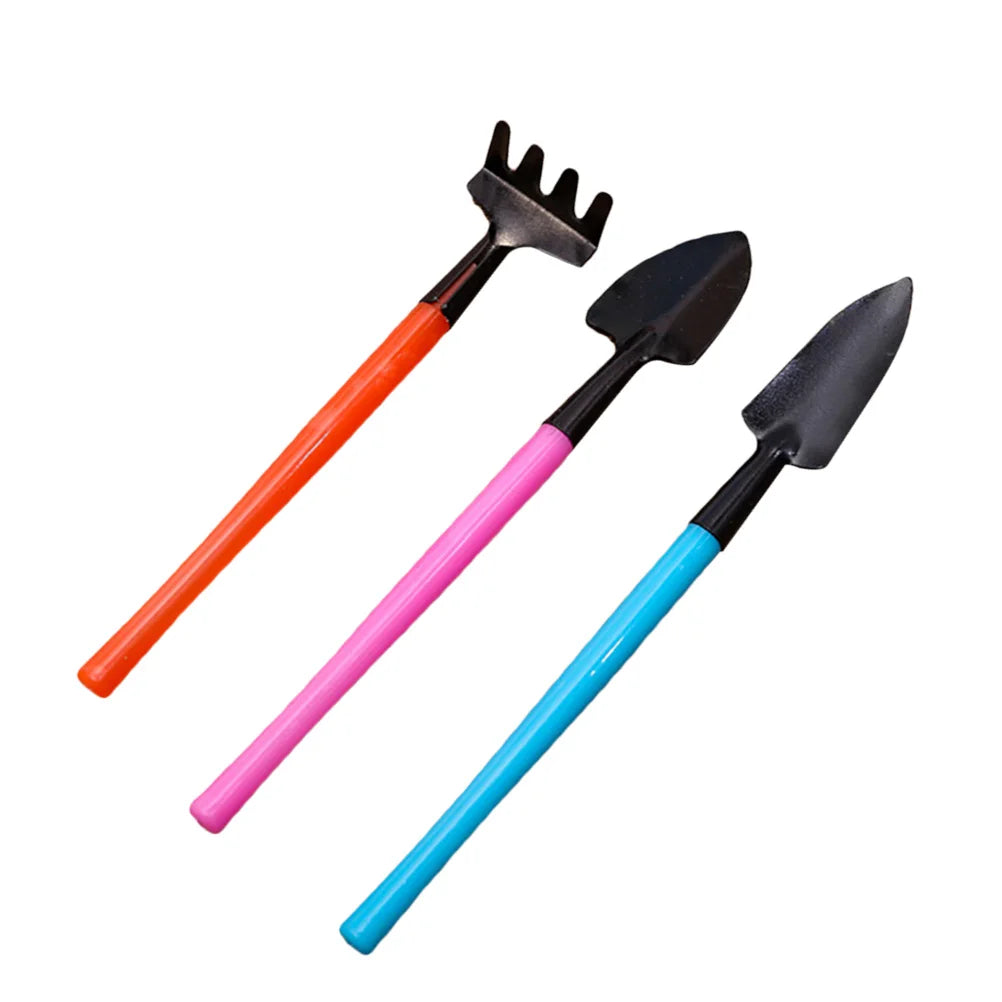 Luvikno | Florinita 3-delt Mini Hageredskapssett | Håndspade, Rive & Spade | For Stueplanter & Bonsai | 22 cm Lengde