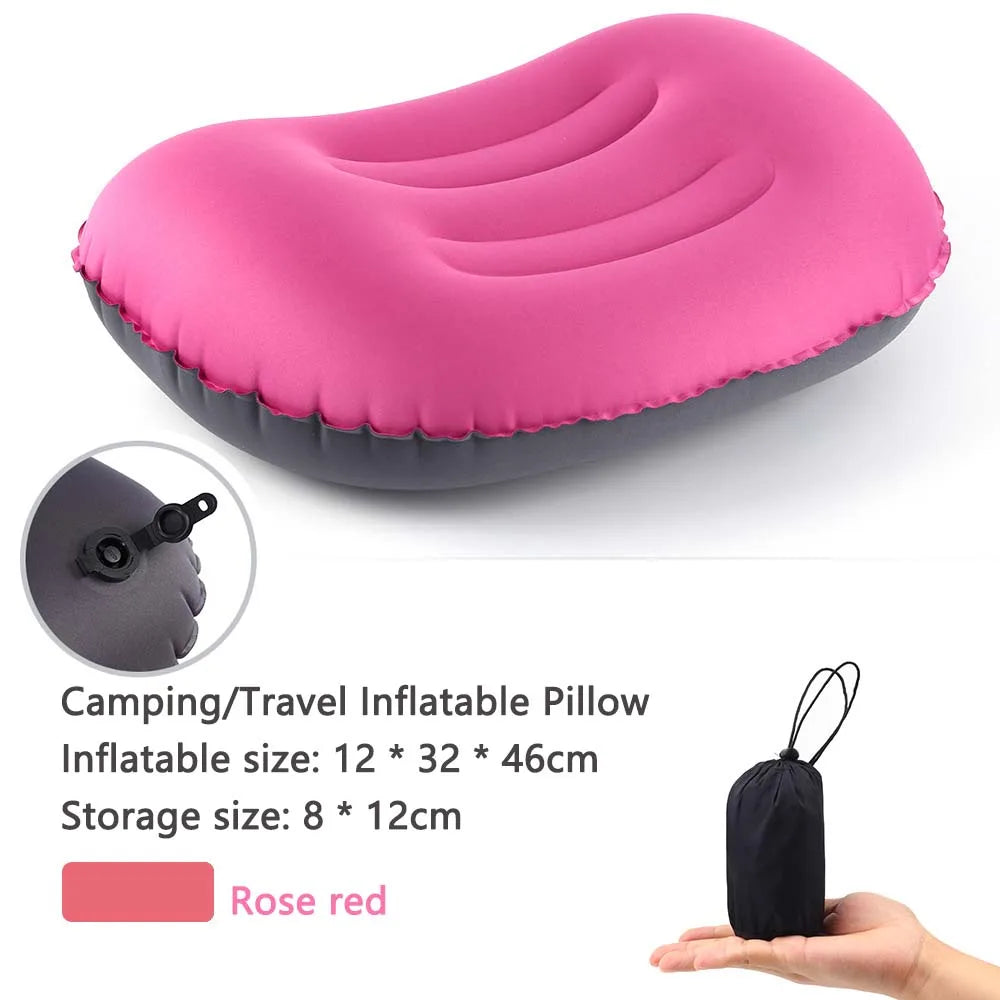Luvikno | AirNest Oppblåsbar Utendørspute | Komprimerbar & Sammenleggbar | Nakke Støtte for Camping, Fotturer & Reise