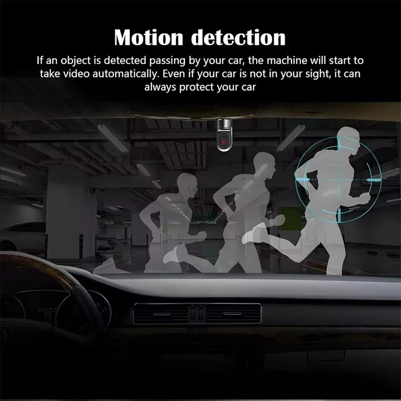 1080P HD 360° Rotasjon Mini ADAS Dash Kamera med 32GB Kort, Nattesyn, Bevegelsesdeteksjon, og 24T Parkeringsmodus Luvikno