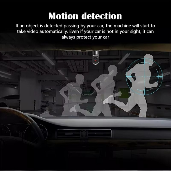 1080P HD 360° Rotasjon Mini ADAS Dash Kamera med 32GB Kort, Nattesyn, Bevegelsesdeteksjon, og 24T Parkeringsmodus Luvikno