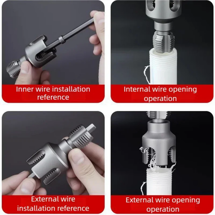 Pipe Thread Reamer & Edge Cutter Drill Attachment Tool | Luvikno