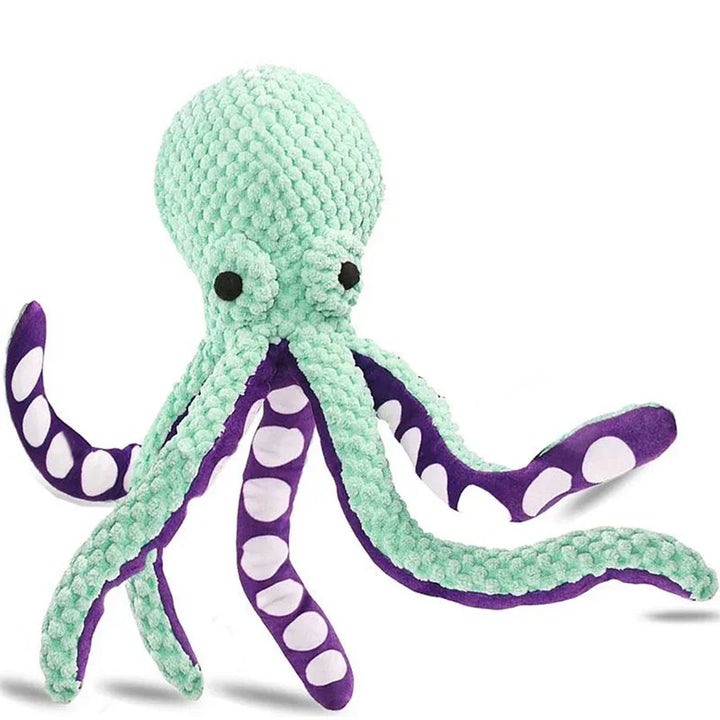 Luvikno | PfotenFreund Hundelekete Octopus | Med Plystrefunksjon | Anti-Kjedelig & Tannpleie | Myk Plysj i Blå