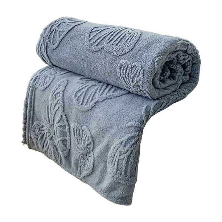 Dobbeltsidig avkjølende teppe med pustende kald effekt og 3D sommerfugl jacquard-design | Luvikno