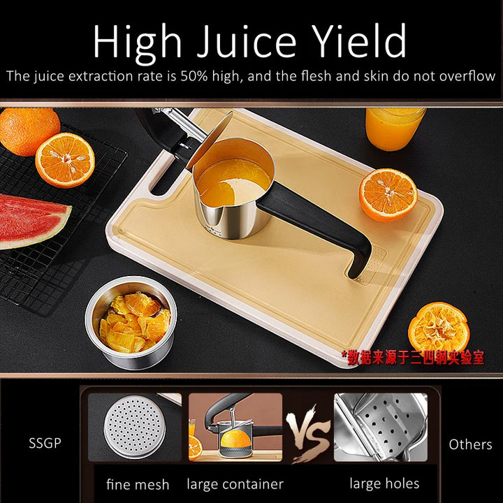 Luvikno | Pressano Manual Juicefanger laget av rustfritt stål | Patentert design | 50% høyere juiceutbytte | For sitrus, granateple & mer