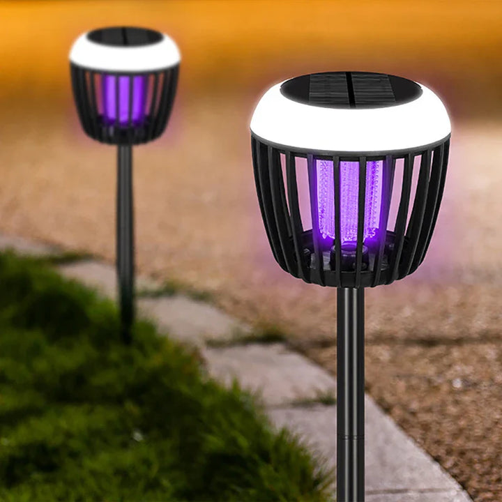 Luvikno | SolGuardia Sol Insektlampe | Intelligent Lyskontroll | Anti-Myg med UV Lys & Høyt Spenningsnett | For Hage & Camping