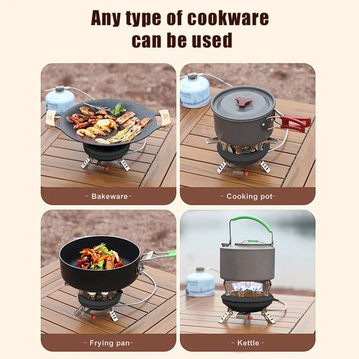 Luvikno | Flamurion Camping Gassbrenner 16000W med Piezo Tennere | Sammenleggbar Høytrykk Gassbrenner for Utendørs og Nødsituasjoner | For Butan/Propan